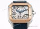 (TW )Replica Cartier Santos Skeleton Watch Rose Gold Blue Leather Strap (3)_th.jpg